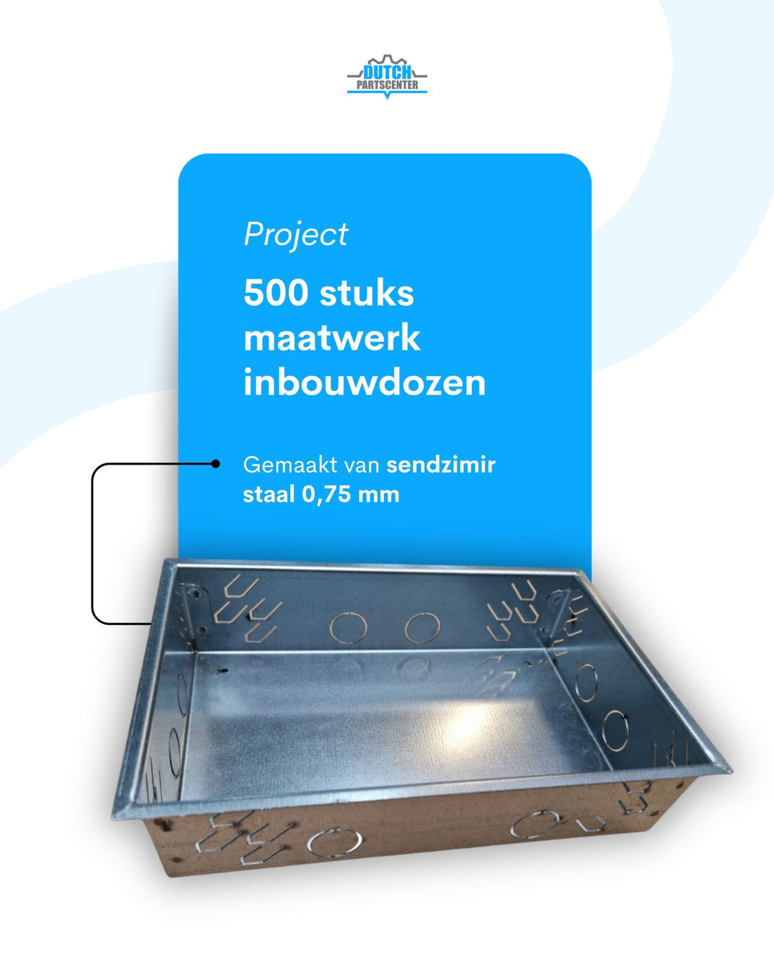 500 metalen inbouwdozen voor wandmontage